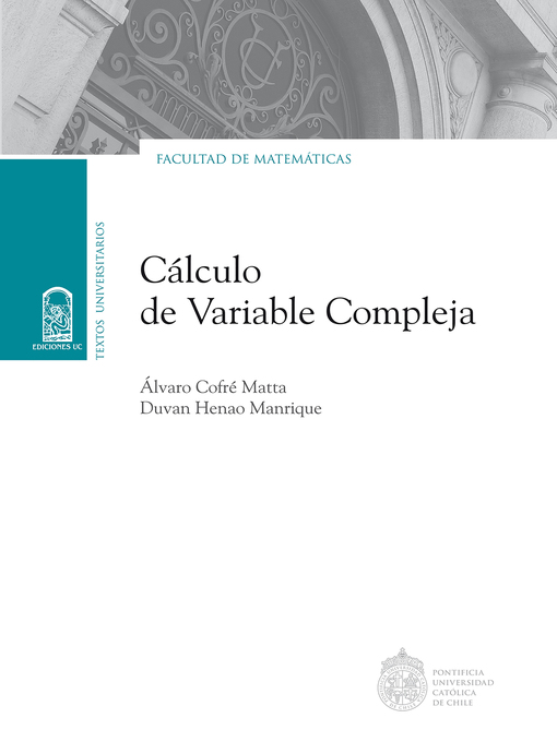 Title details for Cálculo de variable compleja by Álvaro Cofré Matta - Available